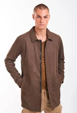 Leather Jackets<WERNER CHRIST Diego: Jacket In Napped Goatskin Suede Ash Brown