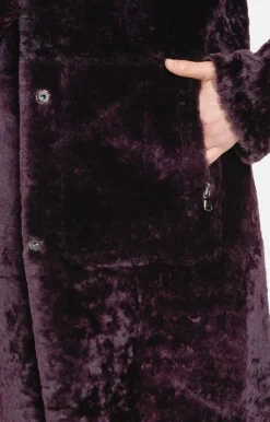 Lambskin Jackets<WERNER CHRIST Dilara: Hooded Coat In A Two-Tone Look Mystic Violet