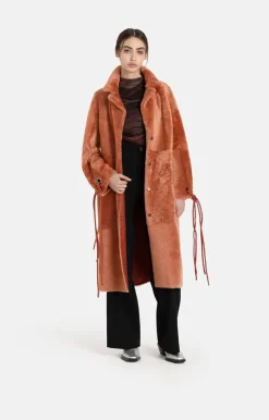 Lambskin Jackets<WERNER CHRIST Domenica B: Reversible Lambskin Coat With Ban Dusty Rose
