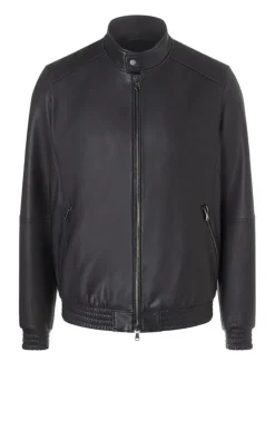 Leather Jackets<WERNER CHRIST Donald: Classic Blouson In Lamb Nappa Navy