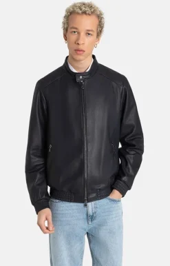 Leather Jackets<WERNER CHRIST Donald: Classic Blouson In Lamb Nappa Navy