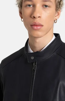 Leather Jackets<WERNER CHRIST Donald: Classic Blouson In Lamb Nappa Navy
