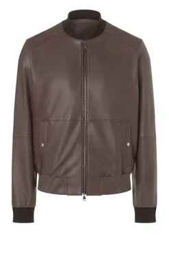Leather Jackets<WERNER CHRIST Dorian: Classic Blouson With Knitted Details Chocolate
