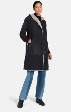 Lambskin Jackets<WERNER CHRIST Dorothea: Casual Lightweight Hooded Coat Black