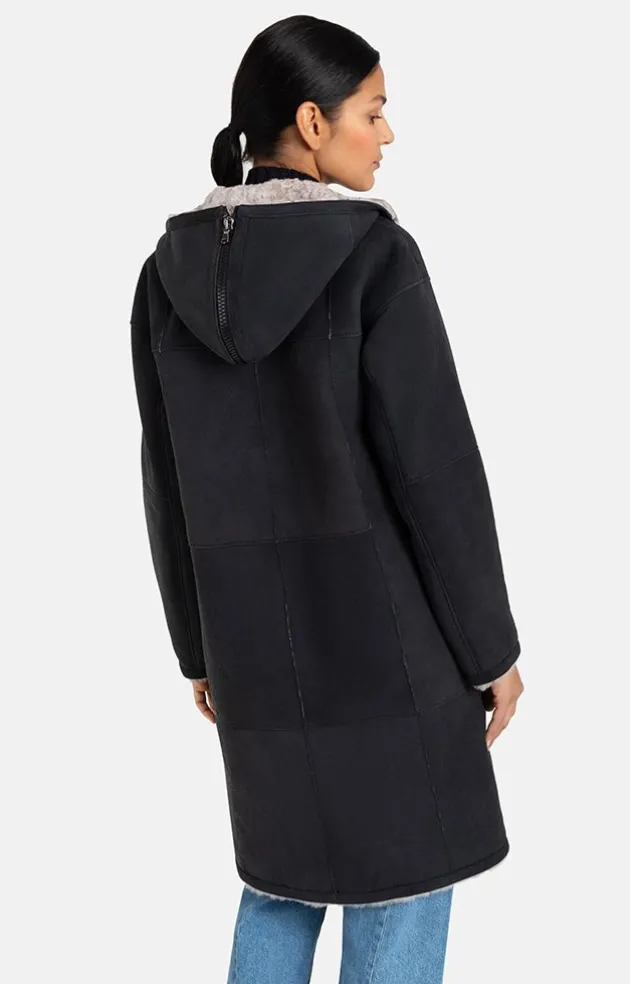 Lambskin Jackets<WERNER CHRIST Dorothea: Casual Lightweight Hooded Coat Black