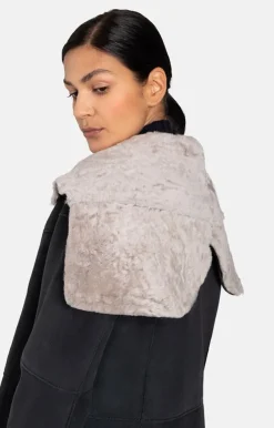 Lambskin Jackets<WERNER CHRIST Dorothea: Casual Lightweight Hooded Coat Black