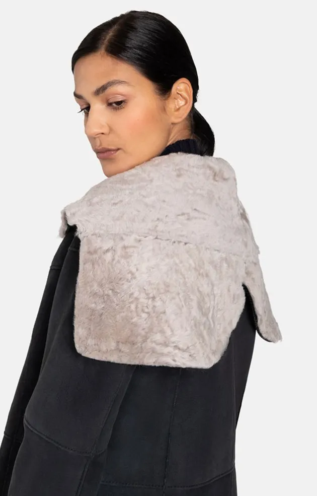 Lambskin Jackets<WERNER CHRIST Dorothea: Casual Lightweight Hooded Coat Black