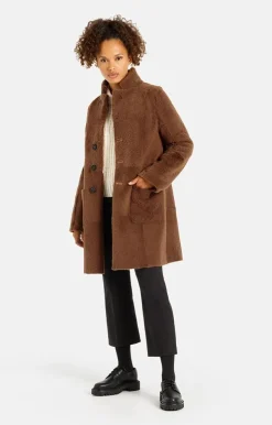 Lambskin Jackets<WERNER CHRIST Dunja Cw: Reversible Coat In A Blazer Style Cognac