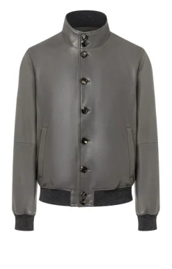 Leather Jackets<WERNER CHRIST Eddy: Casual Nappa Blouson With Buttons Asphalt