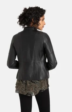 Leather Jackets<WERNER CHRIST Elif: Short Jacket With Biker Details Black