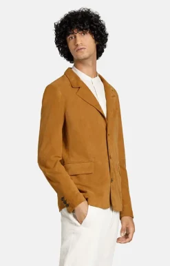 Leather Jackets<WERNER CHRIST Elijah: Fine Blazer With Hand Stitching Cognac