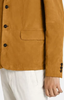 Leather Jackets<WERNER CHRIST Elijah: Fine Blazer With Hand Stitching Cognac