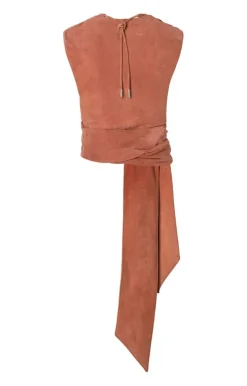 Accessoires<WERNER CHRIST Elsa: Sleeveless Top In A Wrap Look Salmon