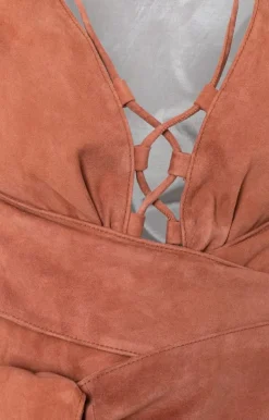 Accessoires<WERNER CHRIST Elsa: Sleeveless Top In A Wrap Look Salmon