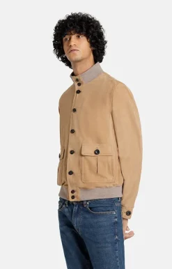 Leather Jackets<WERNER CHRIST Emanuel: Classic With Knitted Details Sand