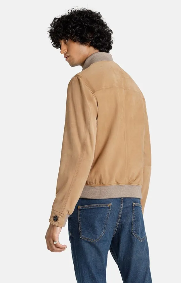 Leather Jackets<WERNER CHRIST Emanuel: Classic With Knitted Details Sand