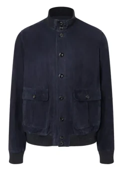 Leather Jackets<WERNER CHRIST Emanuel: Classic With Knitted Details Navy