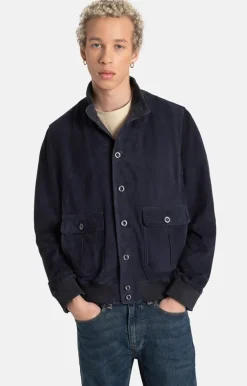 Leather Jackets<WERNER CHRIST Emanuel: Classic With Knitted Details Navy