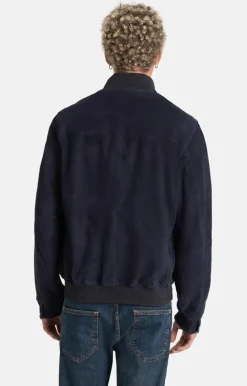 Leather Jackets<WERNER CHRIST Emanuel: Classic With Knitted Details Navy
