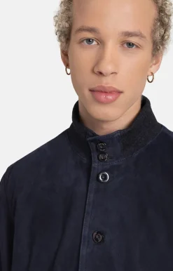 Leather Jackets<WERNER CHRIST Emanuel: Classic With Knitted Details Navy