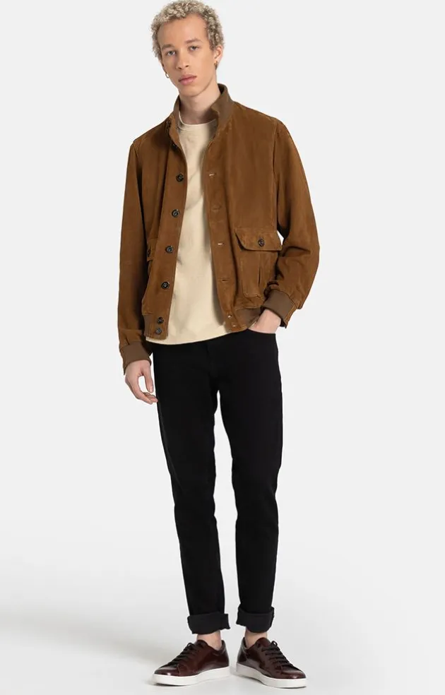 Leather Jackets<WERNER CHRIST Emanuel: Classic With Knitted Details Mocca