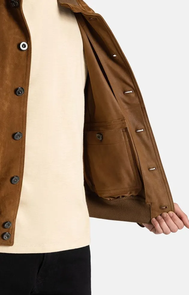 Leather Jackets<WERNER CHRIST Emanuel: Classic With Knitted Details Mocca