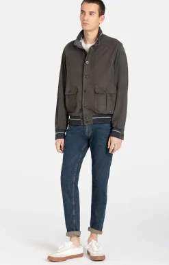 Leather Jackets<WERNER CHRIST Emanuel S: Leather Blouson With Knit Asphalt