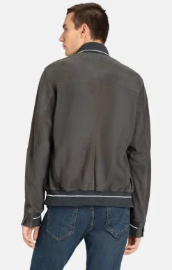 Leather Jackets<WERNER CHRIST Emanuel S: Leather Blouson With Knit Asphalt