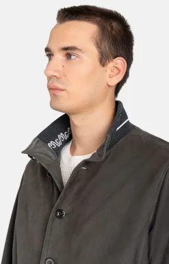 Leather Jackets<WERNER CHRIST Emanuel S: Leather Blouson With Knit Asphalt