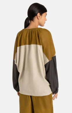 Leather Jackets<WERNER CHRIST Fabia Kp: Colour-Blocking Leather Jacket Ocker