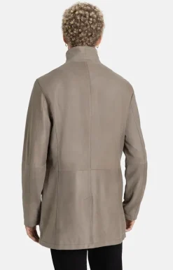 Leather Jackets<WERNER CHRIST Fazius: Jacket In Napped Goat Suede Stone