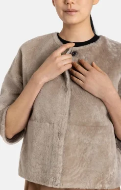 Leather Jackets<WERNER CHRIST Gitta: Reversible Jacket With Reduced-Length Stone