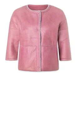 Leather Jackets<WERNER CHRIST Gitta: Reversible Jacket With Reduced-Length Pastell Lilac