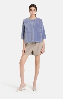 Leather Jackets<WERNER CHRIST Gitta: Reversible Jacket With Reduced-Length Pastell Lilac