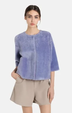 Leather Jackets<WERNER CHRIST Gitta: Reversible Jacket With Reduced-Length Pastell Lilac