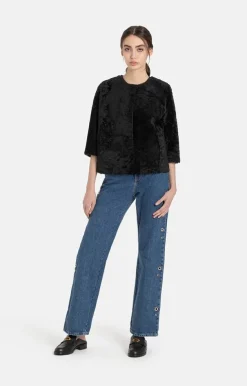 Lambskin Jackets<WERNER CHRIST Gitta: Reversible Jacket With Reduced-Length Black