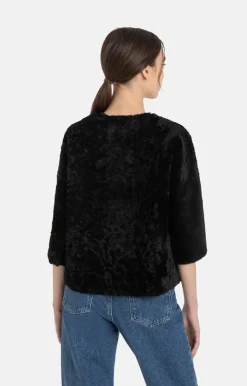 Lambskin Jackets<WERNER CHRIST Gitta: Reversible Jacket With Reduced-Length Black