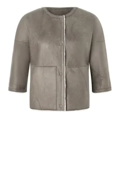 Lambskin Jackets<WERNER CHRIST Gitta: Reversible Jacket With Reduced-Length Stone