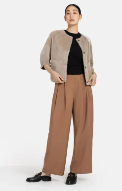 Lambskin Jackets<WERNER CHRIST Gitta: Reversible Jacket With Reduced-Length Stone