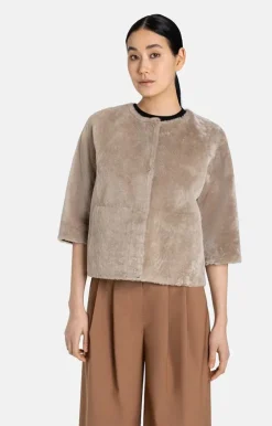 Lambskin Jackets<WERNER CHRIST Gitta: Reversible Jacket With Reduced-Length Stone