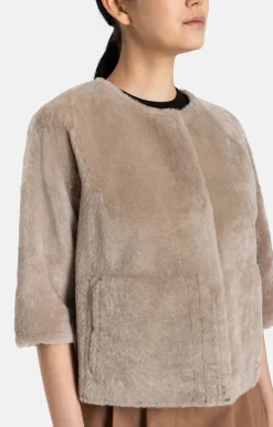 Lambskin Jackets<WERNER CHRIST Gitta: Reversible Jacket With Reduced-Length Stone