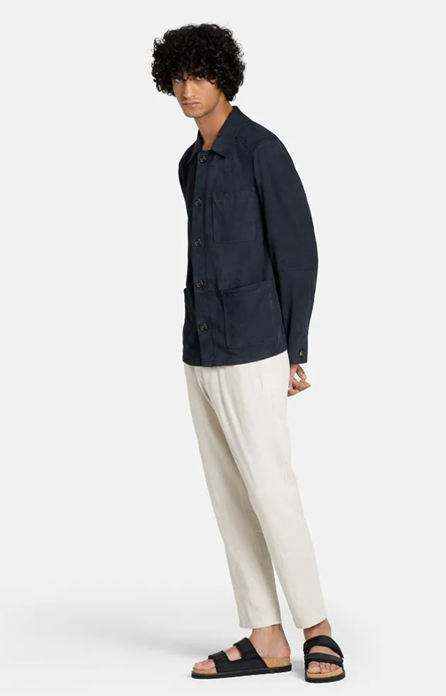 Leather Jackets<WERNER CHRIST Hans: Ultralight Shirt Jacket Navy