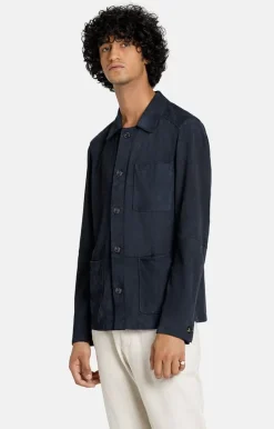 Leather Jackets<WERNER CHRIST Hans: Ultralight Shirt Jacket Navy