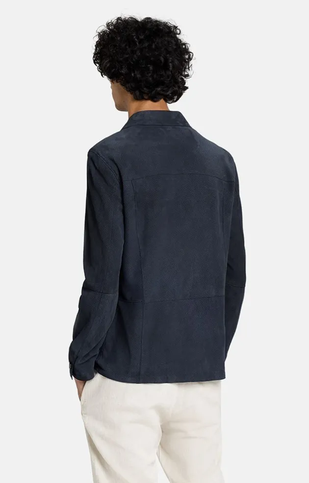 Leather Jackets<WERNER CHRIST Hans: Ultralight Shirt Jacket Navy