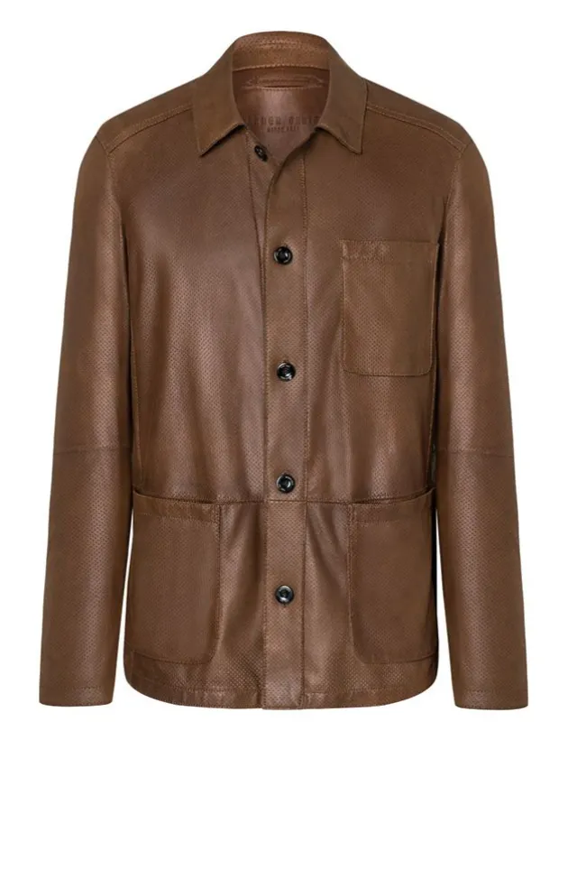 Leather Jackets<WERNER CHRIST Hans: Ultralight Shirt Jacket Mocca