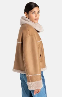 Lambskin Jackets<WERNER CHRIST Heidi: Short, Napped Jacket With Wool Effects Teddy