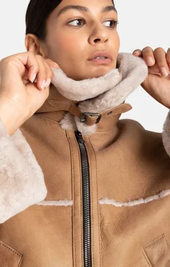 Lambskin Jackets<WERNER CHRIST Heidi: Short, Napped Jacket With Wool Effects Teddy