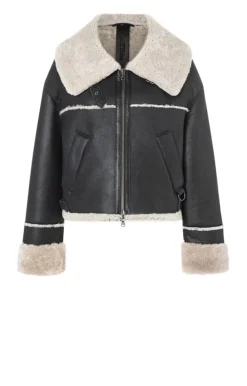 Lambskin Jackets<WERNER CHRIST Heidi: Short, Napped Jacket With Wool Effects Black