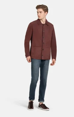 Leather Jackets<WERNER CHRIST Henning: Light Shirt Crafted From Goatskin Su Bordeaux