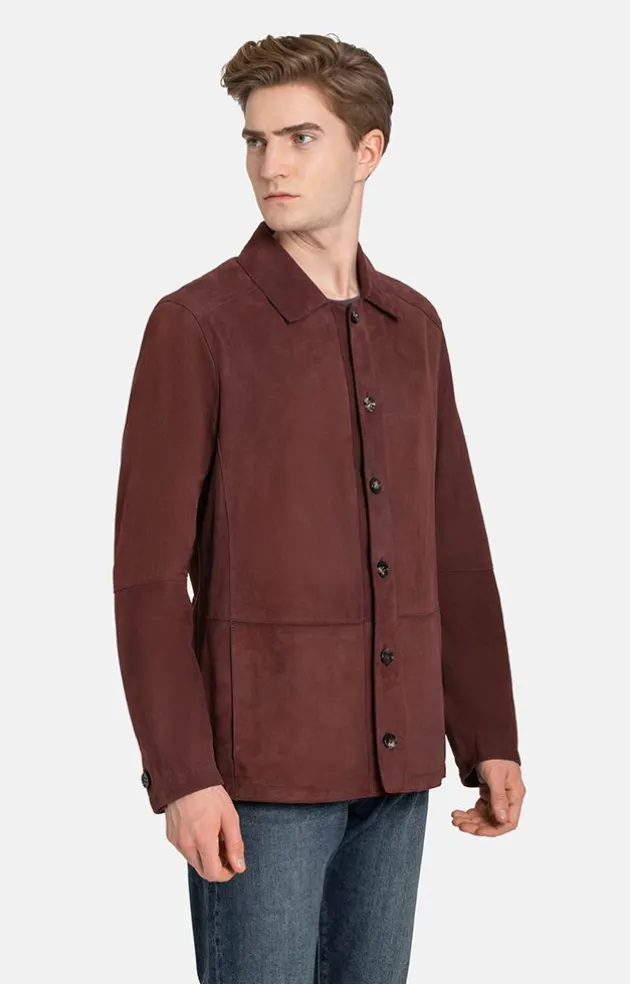 Leather Jackets<WERNER CHRIST Henning: Light Shirt Crafted From Goatskin Su Bordeaux